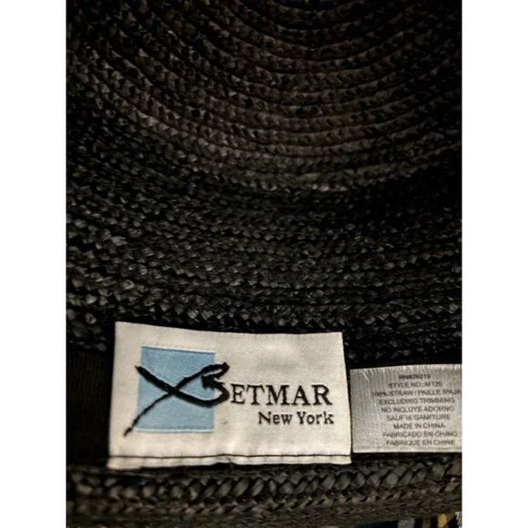 BETMAR New York Women’s Woven Raffia Straw Domed Boater Hat With Flicked Edge - Picture 4 of 4